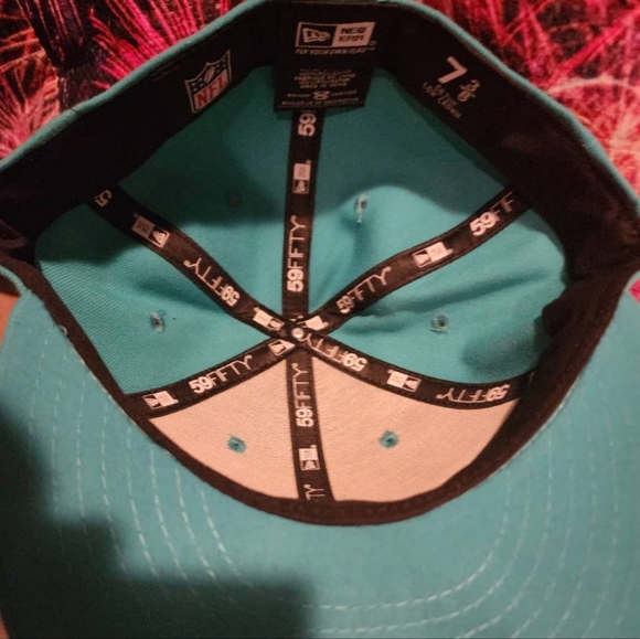 🏈 Breast Cancer Awareness Miami Dolphins Retro New Era, 7 3/8", Sea green 🏈 - Picture 5 of 5